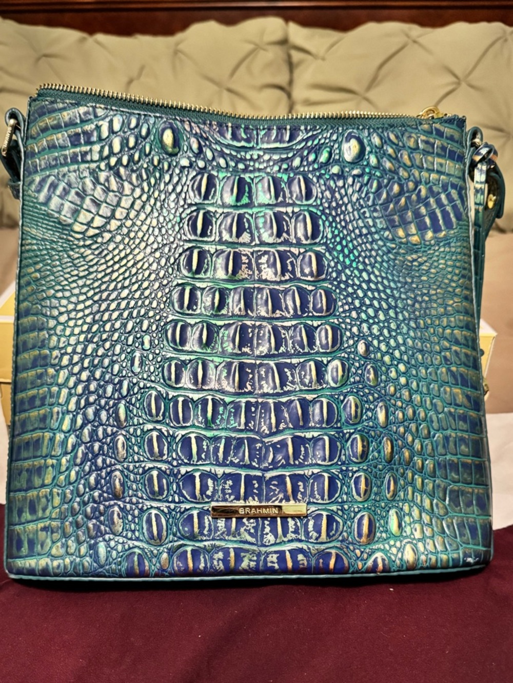 Brahmin Dragon Croc-Embossed Crossbody Bag - Picture 2 of 4